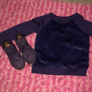 Toddler girl grape timberlands w matching sweater